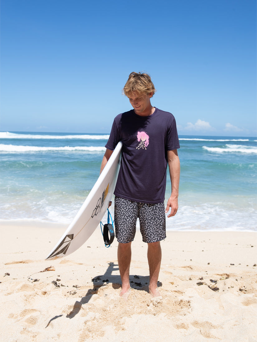 Boardshort Asphalt Beach Mod 18" - BLACK