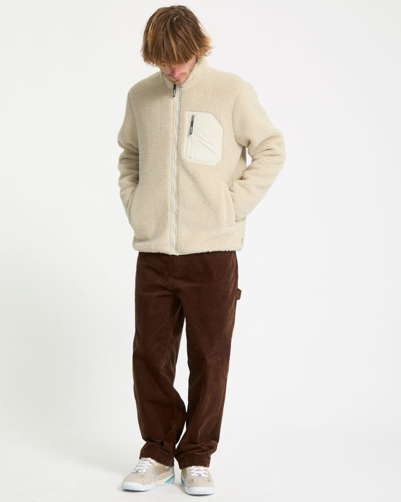 Sweat sherpa zippé Muzzer Fuzzar - Stone