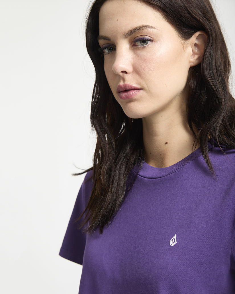 T-Shirt Solid Stone Emb - Acai