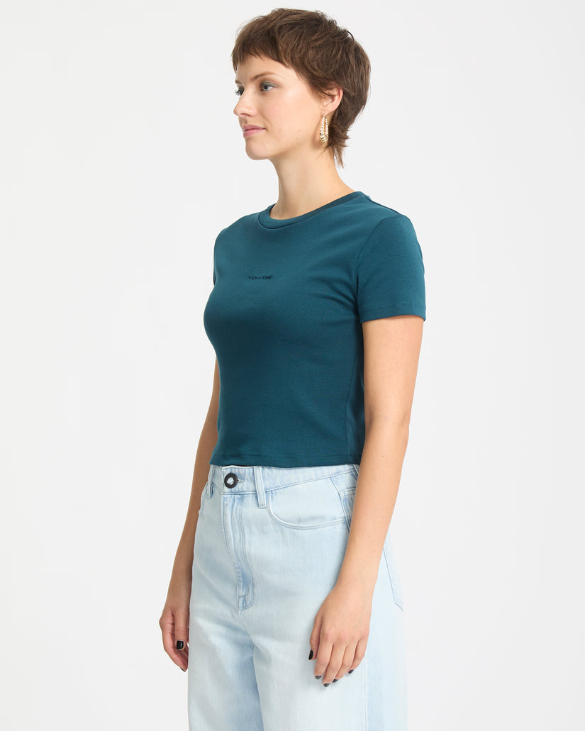 T-Shirt Volcomstone Tight Crop - Emerald Green