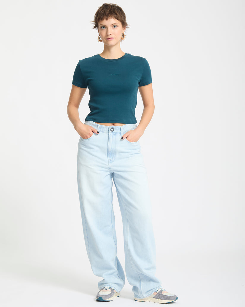 T-Shirt Volcomstone Tight Crop - Emerald Green