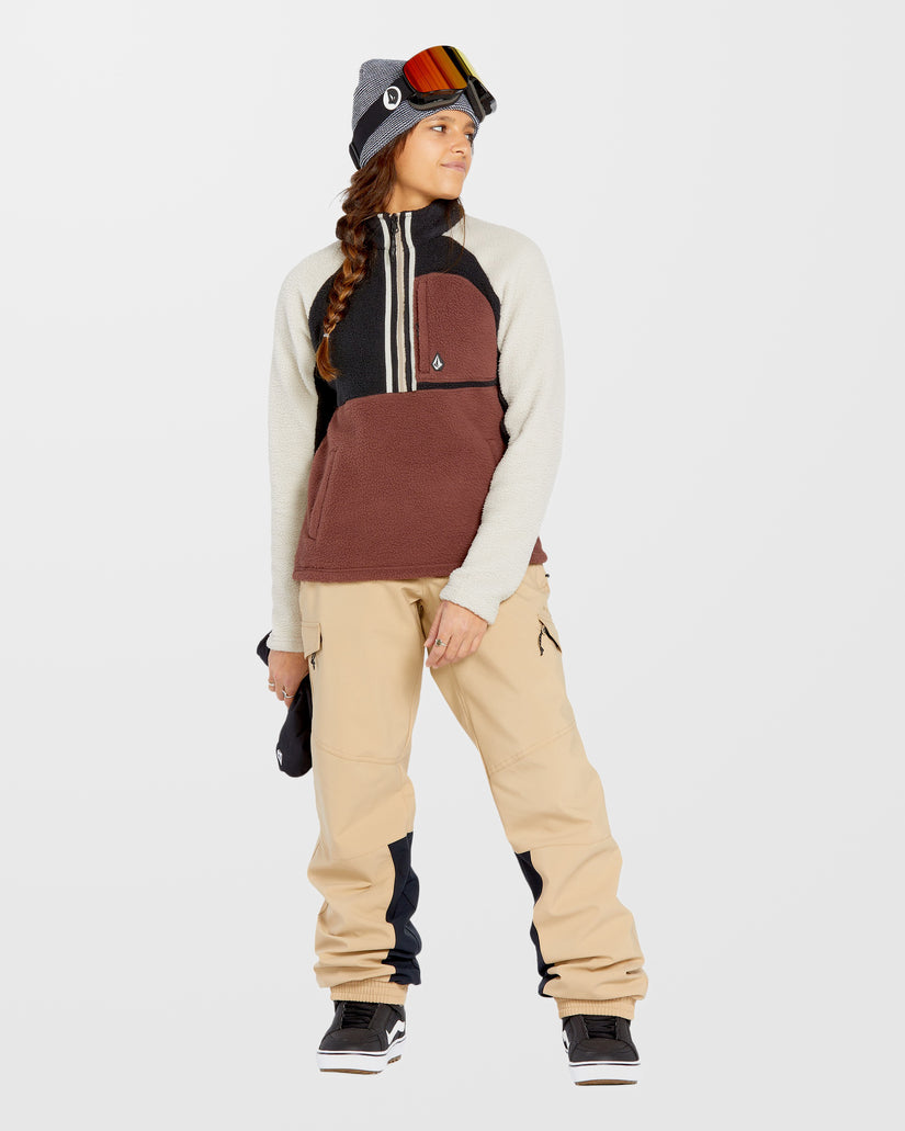 Sweat sherpa col zippé - Mahogany