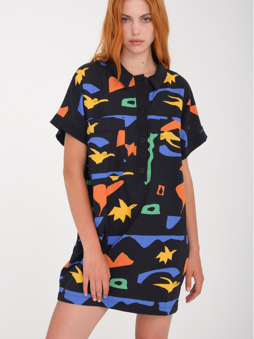 FA ARTHUR LONGO SS DRESS (B1312415_BLK) [F]