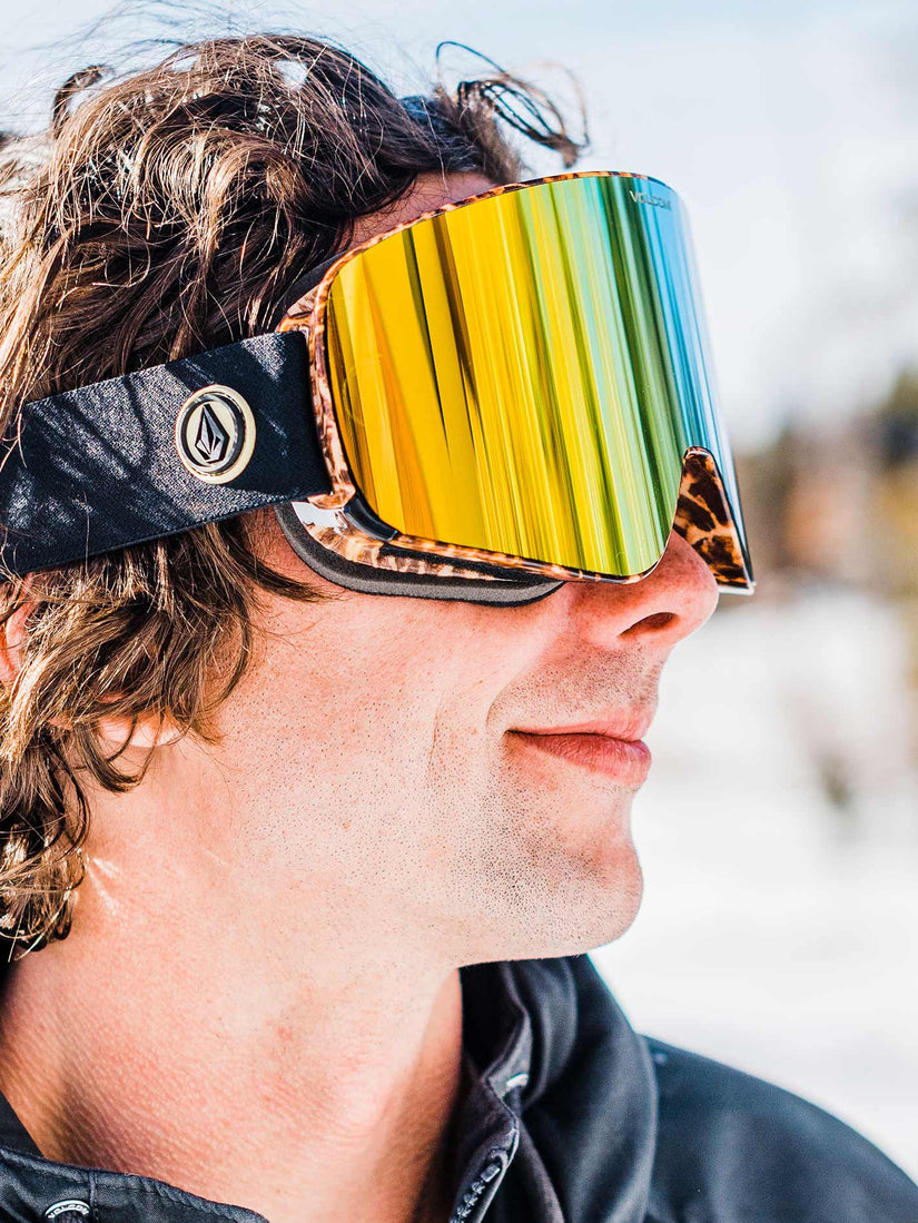 Masque de snow Odyssey Giraffe/Black (+ Bonus Lens) - Gold Chrome